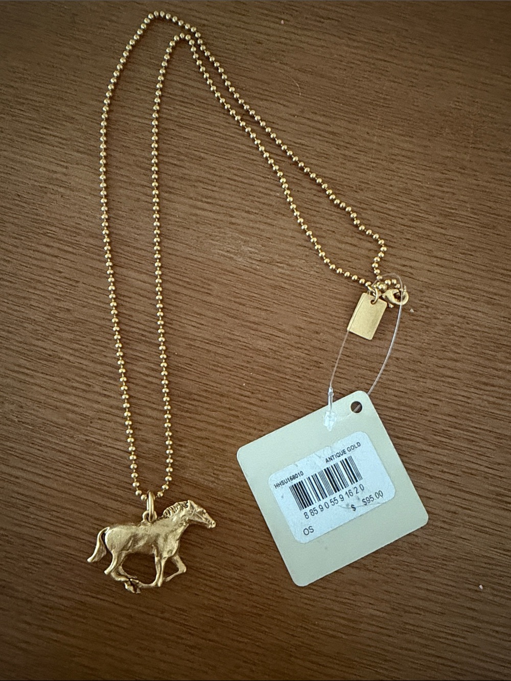 Haute Hippie Antique Gold Horse Pendant Necklace